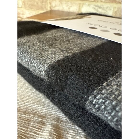 Three Dots Cashmere Blend Wrap Shawl One Size Black White Plaid - Picture 9 of 13